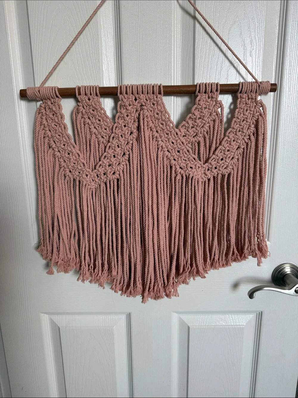 Blush Pink Macrame Wall Tapestry Hanging
